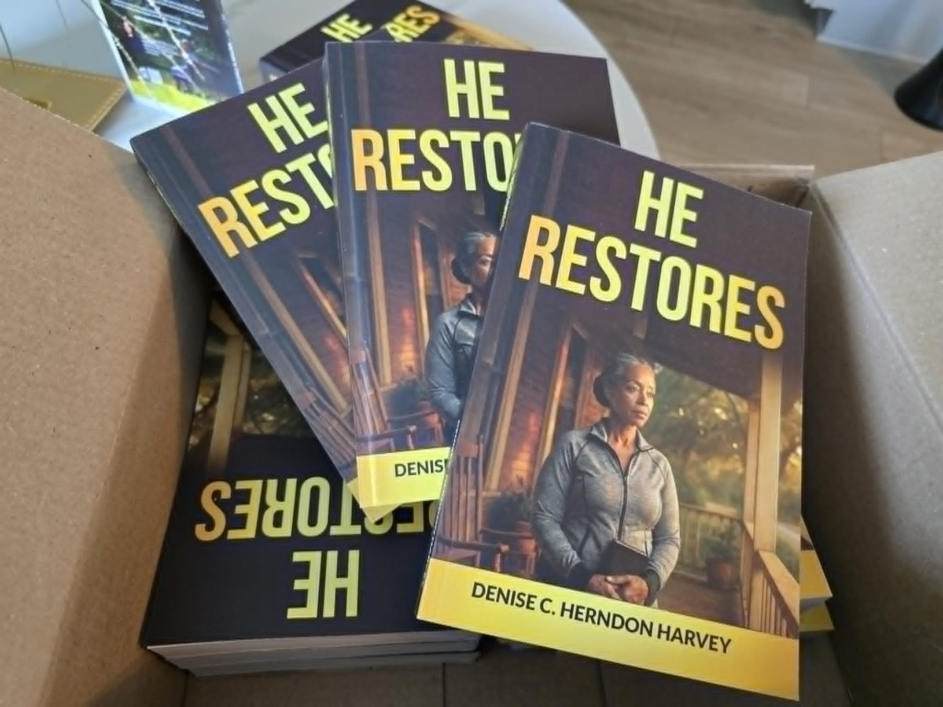He Restores book stack